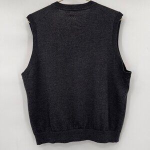Talbots Men’s Charcoal Gray Merino Wool V-Neck fall Sweater Vest Size Large